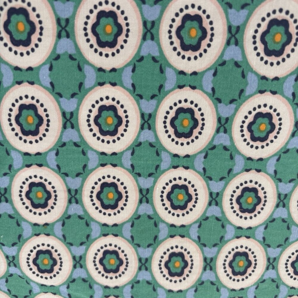 NWT Anthropologie Maeve 26W Wide Leg Colette Cropped Pants Green Motif Pattern - Picture 3 of 6